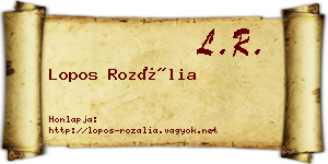 Lopos Rozália névjegykártya